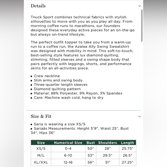 TNUCK Sport Tuckernuck Azalea Ally Swing Quilted Crewneck Pullover sweatshirt - Picture 6 of 6